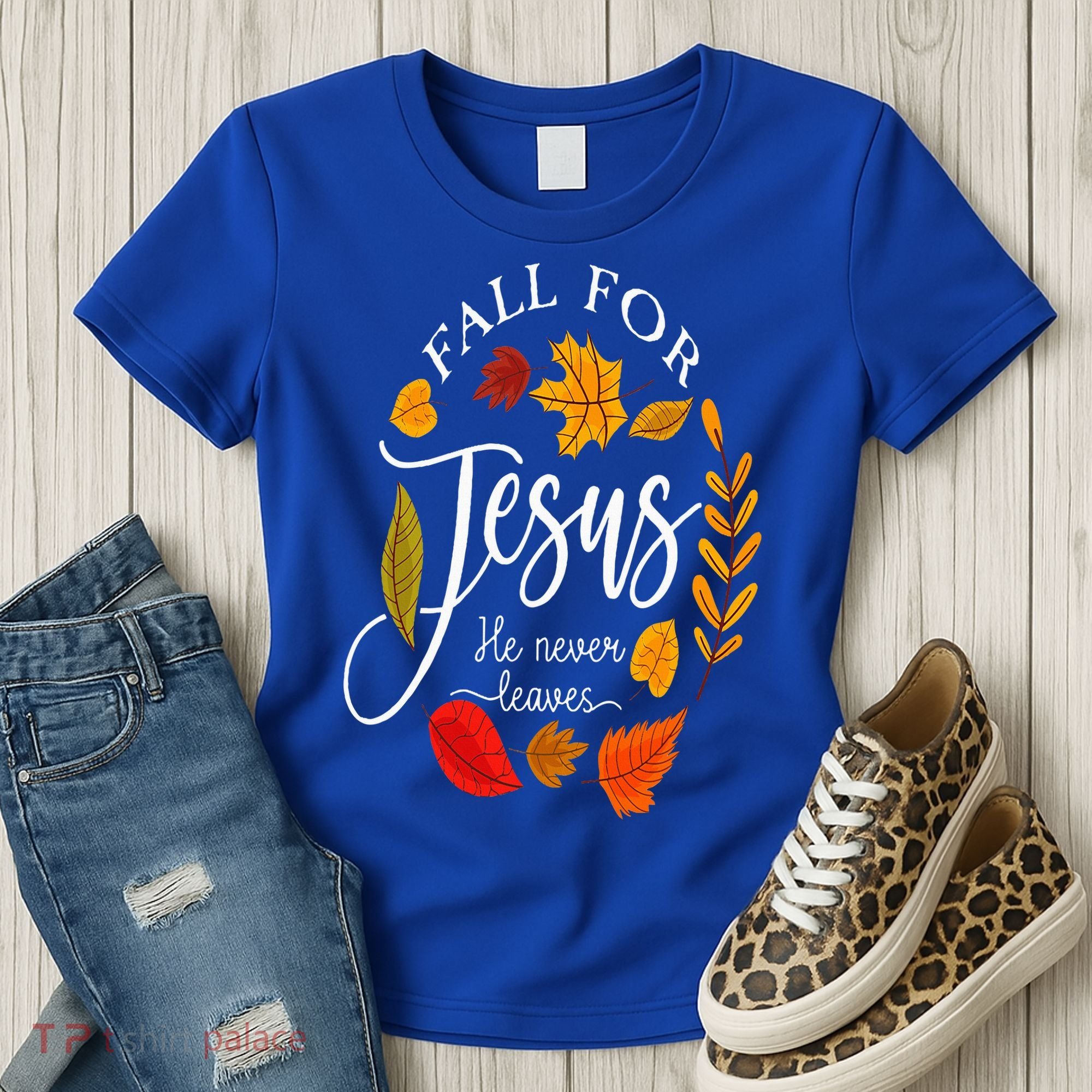 Fall For Jesus He Never Leaves Pumpkin Thanksgiving Women's T-Shirt