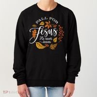 Fall For Jesus He Never Leaves Women's Sweatshirt thumb 0