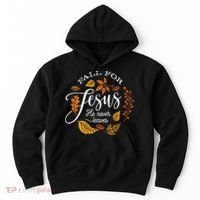 Fall For Jesus He Never Leaves Hoodie thumb 0