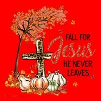 Fall For Jesus He Never Leaves Pumpkin Autumn Thanksgiving Santa Hat thumb 1