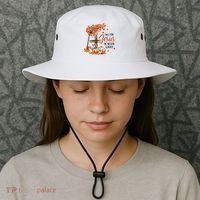 Fall For Jesus He Never Leaves Pumpkin Autumn Thanksgiving Bucket Hat thumb 3