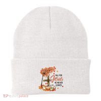 Fall For Jesus He Never Leaves Pumpkin Autumn Thanksgiving Beanie thumb 0