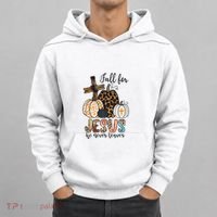 Fall for Jesus He Never Leaves Christian Faith Jesus Autumn Hoodie thumb 0