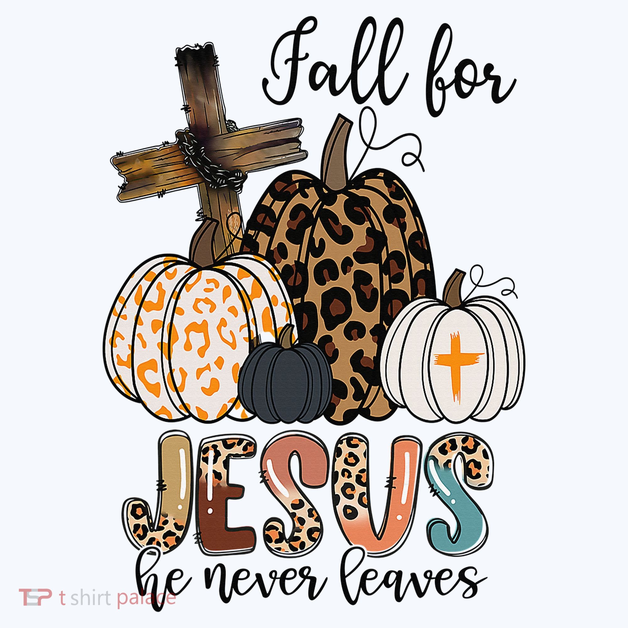 Fall for Jesus He Never Leaves Christian Faith Jesus Autumn Bucket Hat