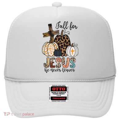 Fall for Jesus He Never Leaves Christian Faith Jesus Autumn Hat