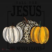 Fall for Jesus He Never Leaves Christian Faith Jesus Autumn Backpack thumb 2