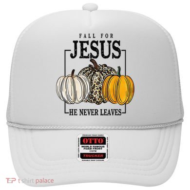 Fall for Jesus He Never Leaves Christian Faith Jesus Autumn Hat
