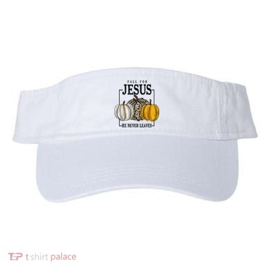 Fall for Jesus He Never Leaves Christian Faith Jesus Autumn Visor