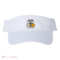 Fall for Jesus He Never Leaves Christian Faith Jesus Autumn Visor thumb 0