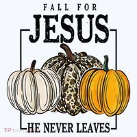 Fall for Jesus He Never Leaves Christian Faith Jesus Autumn Visor thumb 3