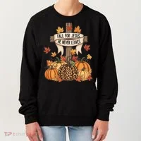 Fall For Jesus Thanksgiving Autumn Women's Sweatshirt thumb 0