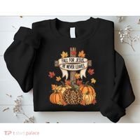 Fall For Jesus Thanksgiving Autumn Sweatshirt thumb 2