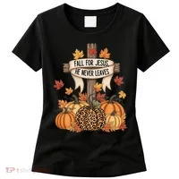 Fall For Jesus Thanksgiving Autumn Women's T-Shirt thumb 0