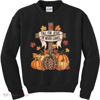 Fall For Jesus Thanksgiving Autumn Kids Sweatshirt