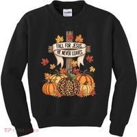 Fall For Jesus Thanksgiving Autumn Kids Sweatshirt thumb 0