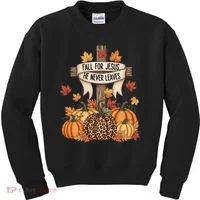 Fall For Jesus Thanksgiving Autumn Kids Sweatshirt thumb 0