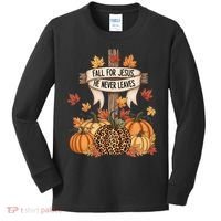 Fall For Jesus Thanksgiving Autumn Kids Long Sleeve Shirt thumb 0