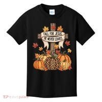 Fall For Jesus Thanksgiving Autumn Kids T-Shirt thumb 0