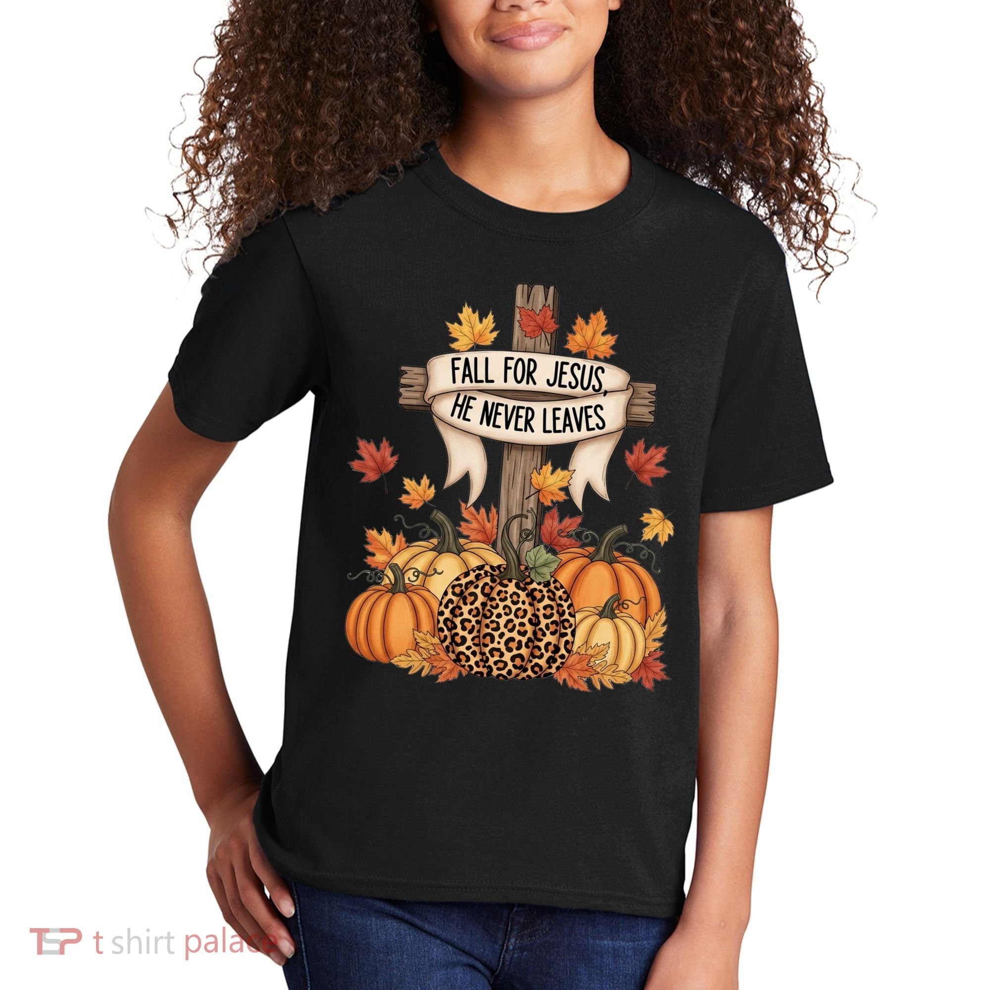 Fall For Jesus Thanksgiving Autumn Kids T-Shirt