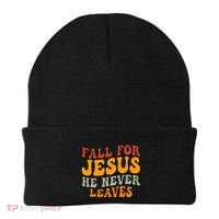 Fall For Jesus He Never Leaves Christian Faith Thanksgiving Gift Beanie thumb 0