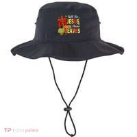 Fall For Jesus He Never Leaves Autumn Religious Christian Bucket Hat thumb 0