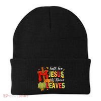 Fall For Jesus He Never Leaves Autumn Religious Christian Beanie thumb 0