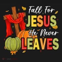 Fall For Jesus He Never Leaves Autumn Religious Christian Pajama Set thumb 2