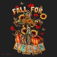 Fall For Jesus He Never Leaves Pumpkin Sunflower Christian Hat thumb 2