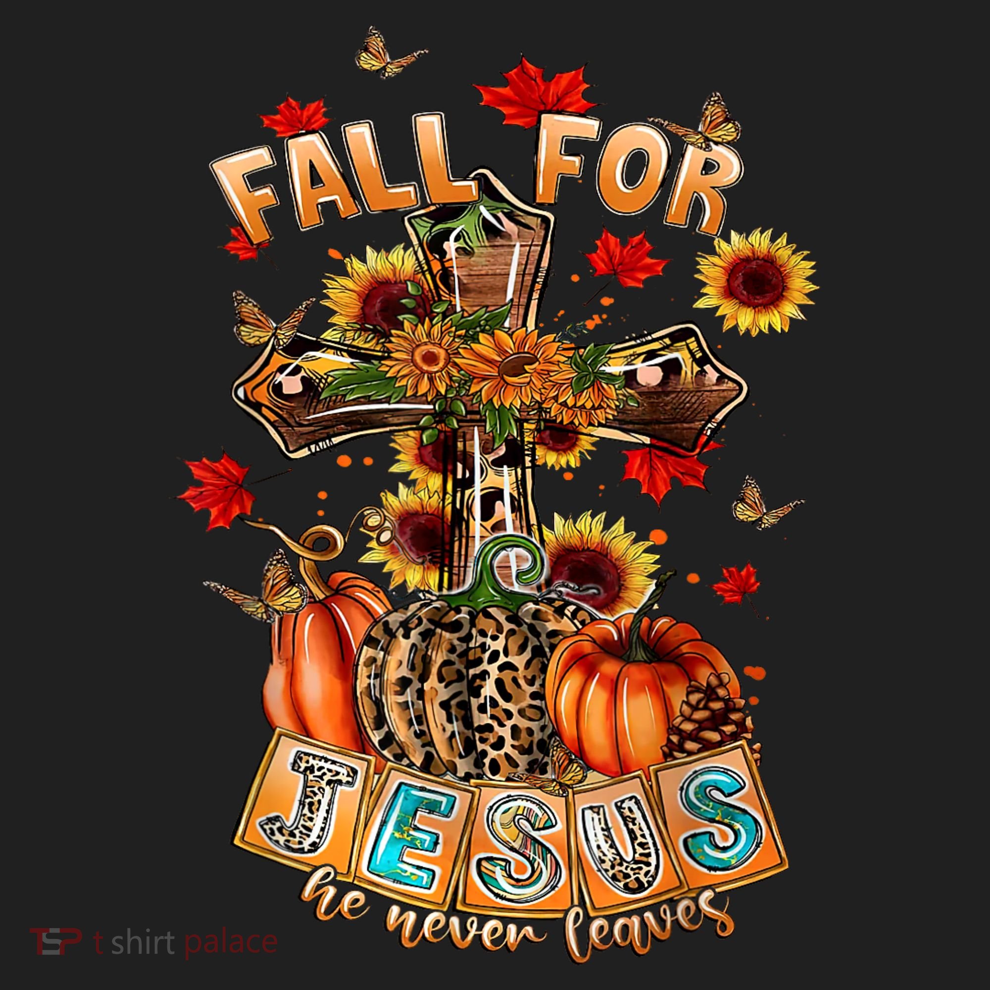 Fall For Jesus He Never Leaves Pumpkin Sunflower Christian Hat