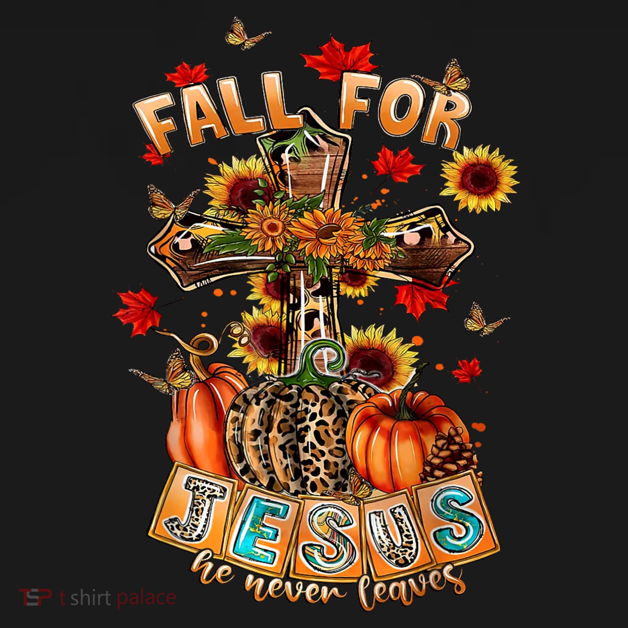 Fall For Jesus He Never Leaves Pumpkin Sunflower Christian Visor