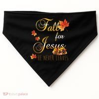 Fall For Jesus He Never Leaves Christian Autumn Season USA-Made Doggie Bandana thumb 0