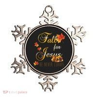 Fall For Jesus He Never Leaves Christian Autumn Season Ornament thumb 0