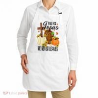 Fall For Jesus He Never Leaves Christian Autumn Thanksgiving  Apron thumb 2
