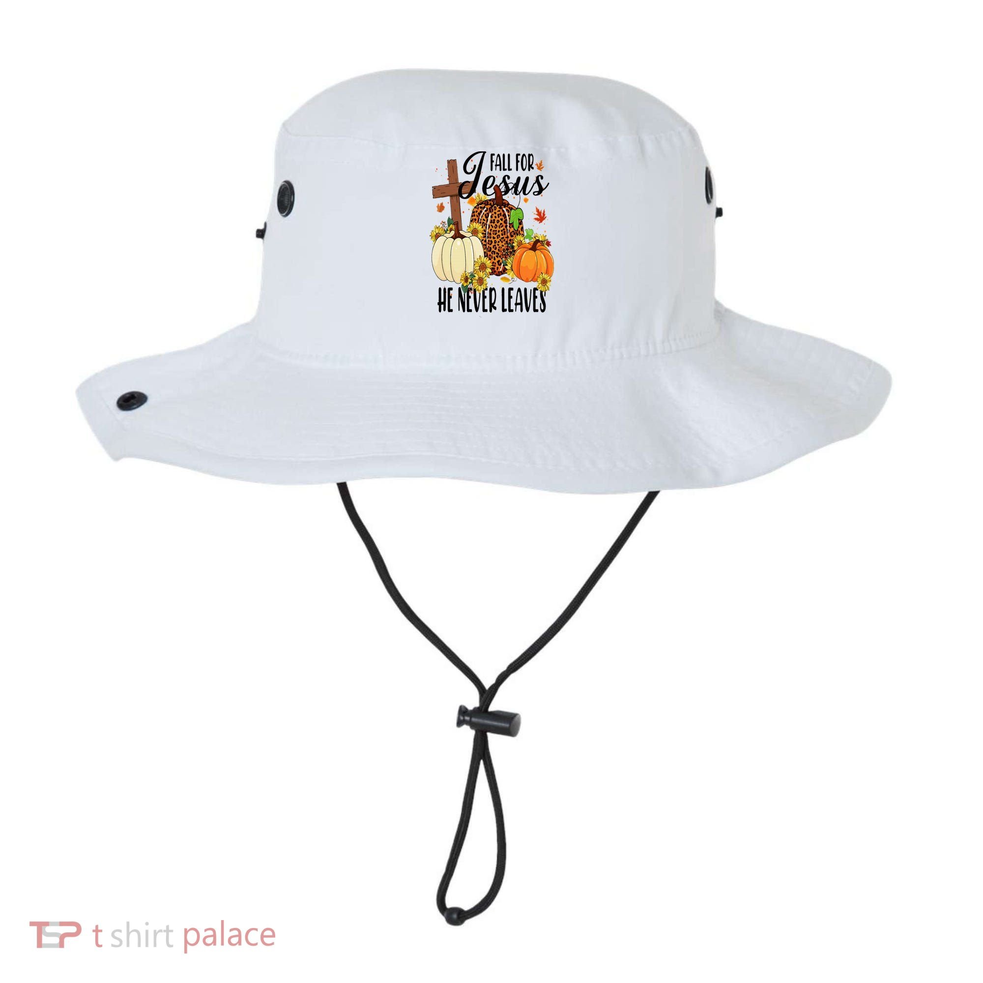 Fall For Jesus He Never Leaves Christian Autumn Thanksgiving  Bucket Hat