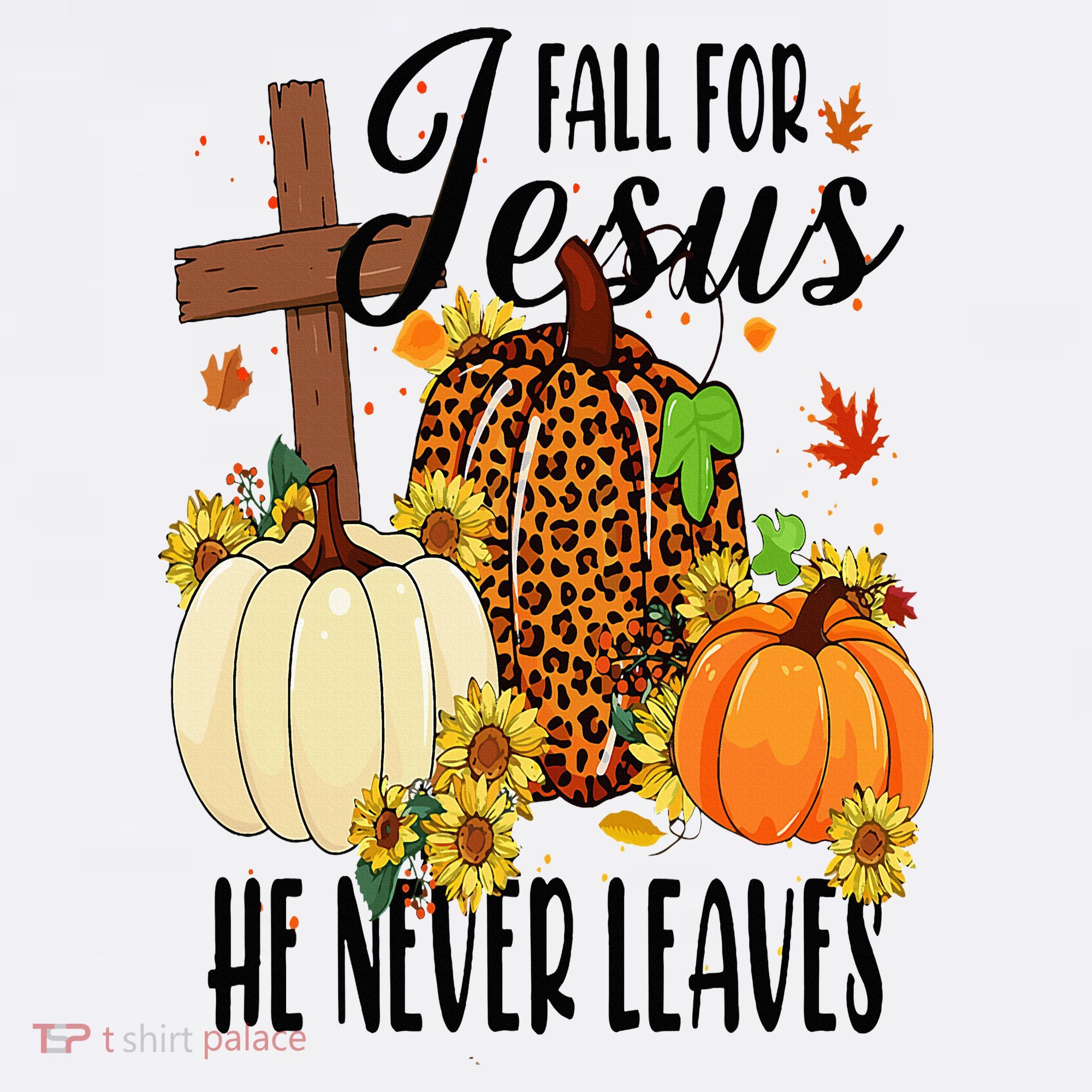 Fall For Jesus He Never Leaves Christian Autumn Thanksgiving  Women's Tank Top
