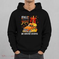 Fall For Jesus He Never Leaves Cross Jesus Christian Lover Hoodie thumb 0