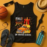 Fall For Jesus He Never Leaves Cross Jesus Christian Lover Tank Top thumb 4