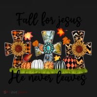 Fall For Jesus He Never Leaves Thanksgiving Family Matching Gift Pajama Set thumb 2