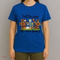 Fall For Jesus He Never Leaves Thanksgiving Family Matching Gift T-Shirt thumb 4
