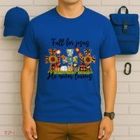 Fall For Jesus He Never Leaves Thanksgiving Family Matching Gift T-Shirt thumb 6