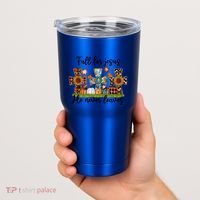 Fall For Jesus He Never Leaves Thanksgiving Family Matching Gift Tumbler thumb 2