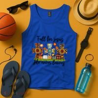 Fall For Jesus He Never Leaves Thanksgiving Family Matching Gift Tank Top thumb 4