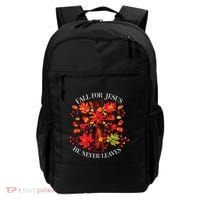 Fall For Jesus He Never Leaves Backpack thumb 0