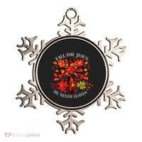 Fall For Jesus He Never Leaves Ornament thumb 0