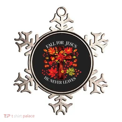 Fall For Jesus He Never Leaves Ornament