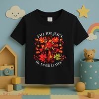 Fall For Jesus He Never Leaves Toddler T-Shirt thumb 3
