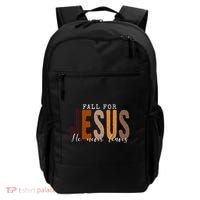Fall For Jesus He Never Leaves Quote Backpack thumb 0