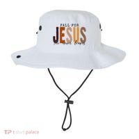 Fall For Jesus He Never Leaves Quote Bucket Hat thumb 0