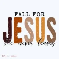 Fall For Jesus He Never Leaves Quote Women's Hoodie thumb 2