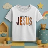 Fall For Jesus He Never Leaves Quote Toddler T-Shirt thumb 3